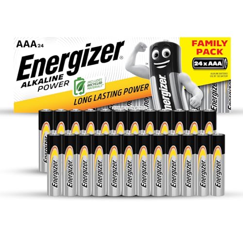 Energizer Alkaline Power AAA Batteries, 24 Pack - High Performance Batteries 1.5 V - Battery for Home and Office - 100% Plastic-Free Recyclable Packaging - 7 Years Shelf Life [Amazon Exclusive]