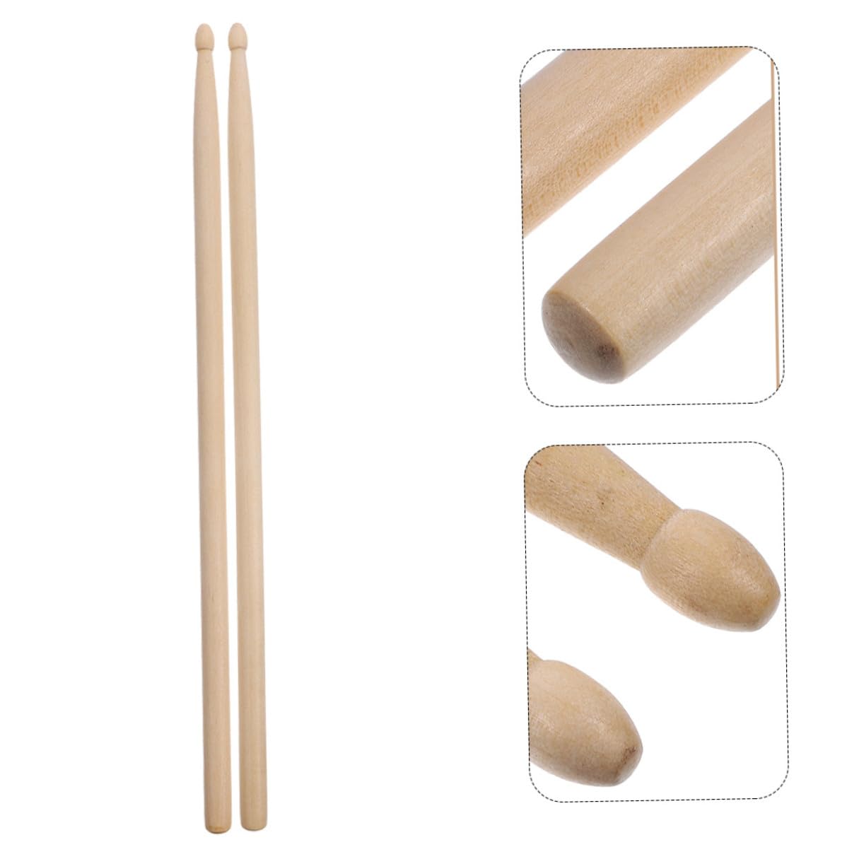 ibasenice 12pares Baquetas De Jazz De Madera Con Puntas Redondas Accesorios De Percusión Para Batería Para Bateristas Principiantes y Profesionales Para Practicar y Tocar