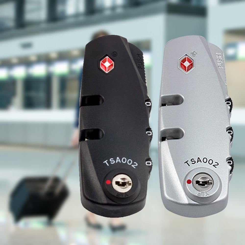 Customs Password Lock Durable Suitcase Luggage Coded Lock Travel Cabinet Locker Padlock Security Tool(Black)