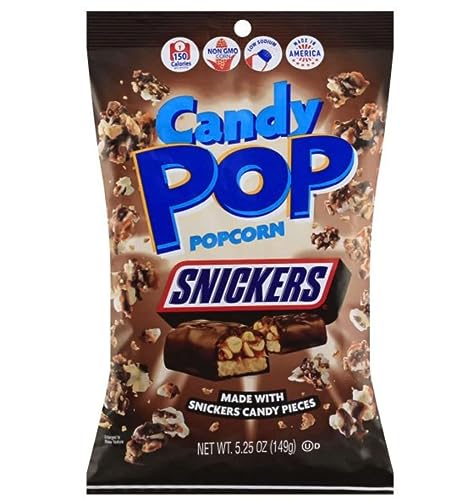 American Candy Pop Popcorn diverses variétés délicieuses de popcorn disponibles en Butterfinger, Oreo, M&M Mini, Snickers, Twix Popcorn (Snickers)