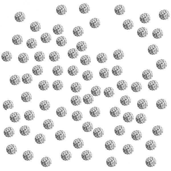 SNAPPSY 4x100 Pieces Round Clay Rhinestone Crystal Pave Disco Ball Beads Silver 6mm-picture-44
