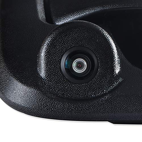 omotor Black Tailgate Backup Reverse Handle with Safety Parking Backup Camera for Ford F150 F250 F350 F450 F550 2005-2016 Pickup Truck Wide Angle Vision