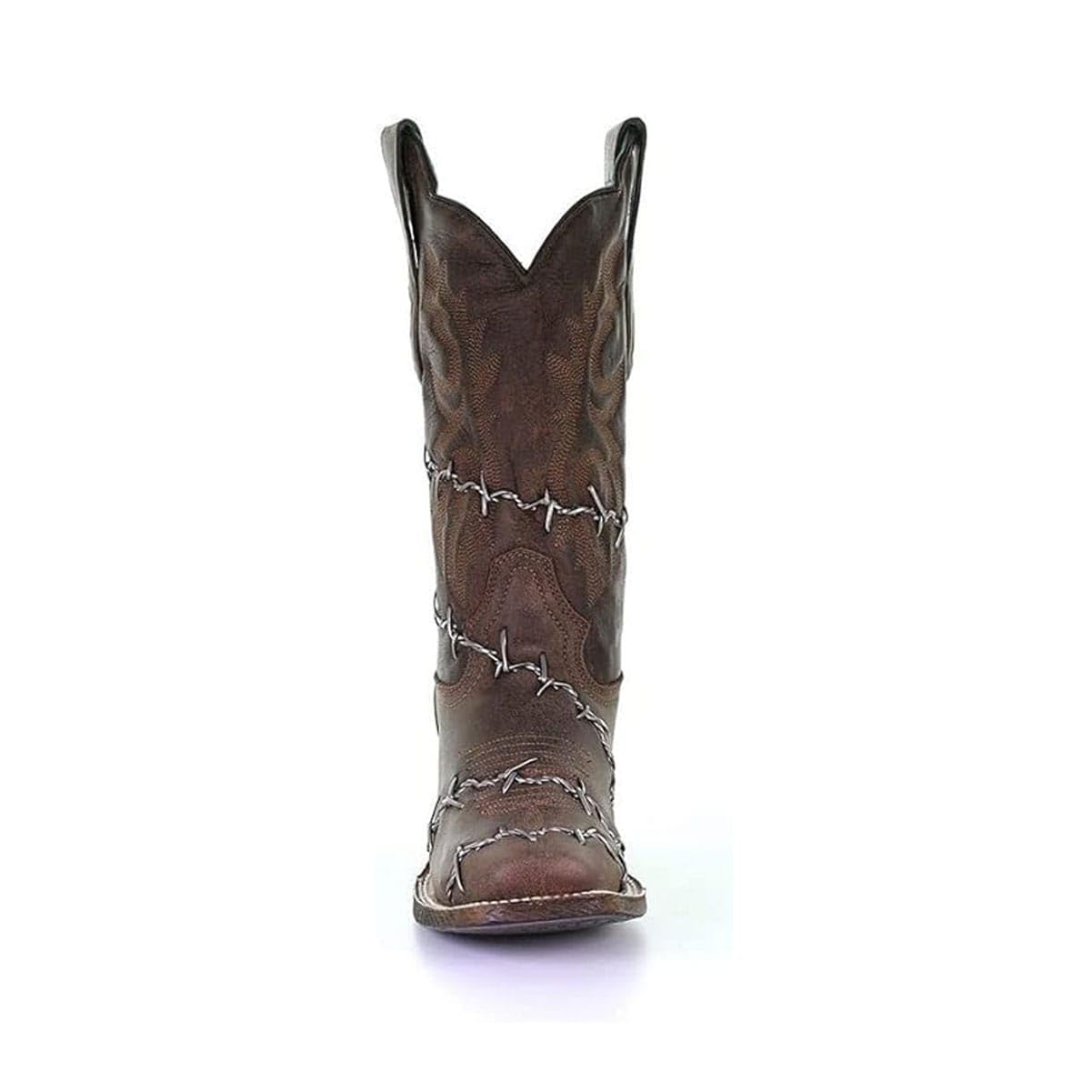 CORRAL LADIES BROWN BARBED WIRE WOVEN SQ. TOE RODEO COLLECTION LEATHER SOLE WESTERN A3815 product thumbnail 3