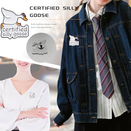 Image of Creative Funny Silly Goose Enamel Lapel Pin - Cute Animal Brooch For Women Men - Silly Goose Gifts For Clothes, Backpacks, Hats - Perfect For Goose Lovers And Accessories For Farmers