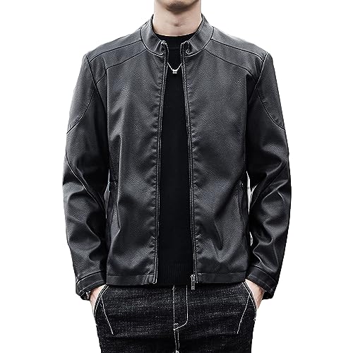 Chaqueta liviana de cuero para hombre miniatura 1