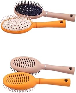 فرشاة شعر بوسادة مجداف لجميع انواع الشعر، دبابيس نايلون بطرف كروي ومقبض مضاد للانزلاق، فرشاة شعر بتصميم فتحات تهوية - متعددة الالوان