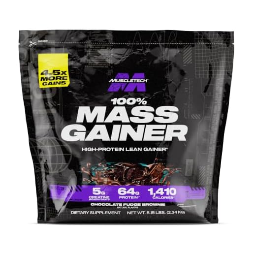 Mass Gainer | MuscleTech 100% Mass Gainer Protein Powder | Protein Powder for Muscle Gain | Whey Protein + Muscle Builder | Weight Gainer Protein Powder | Creatine Supplements | Chocolate, 5.15 lbs