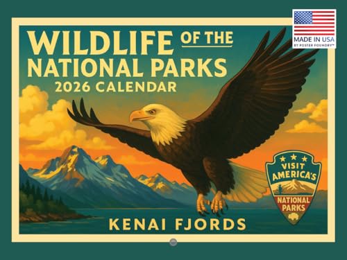 Wildlife Of The National Parks Vintage Travel Retro Calendar 2026 Monthly Wall