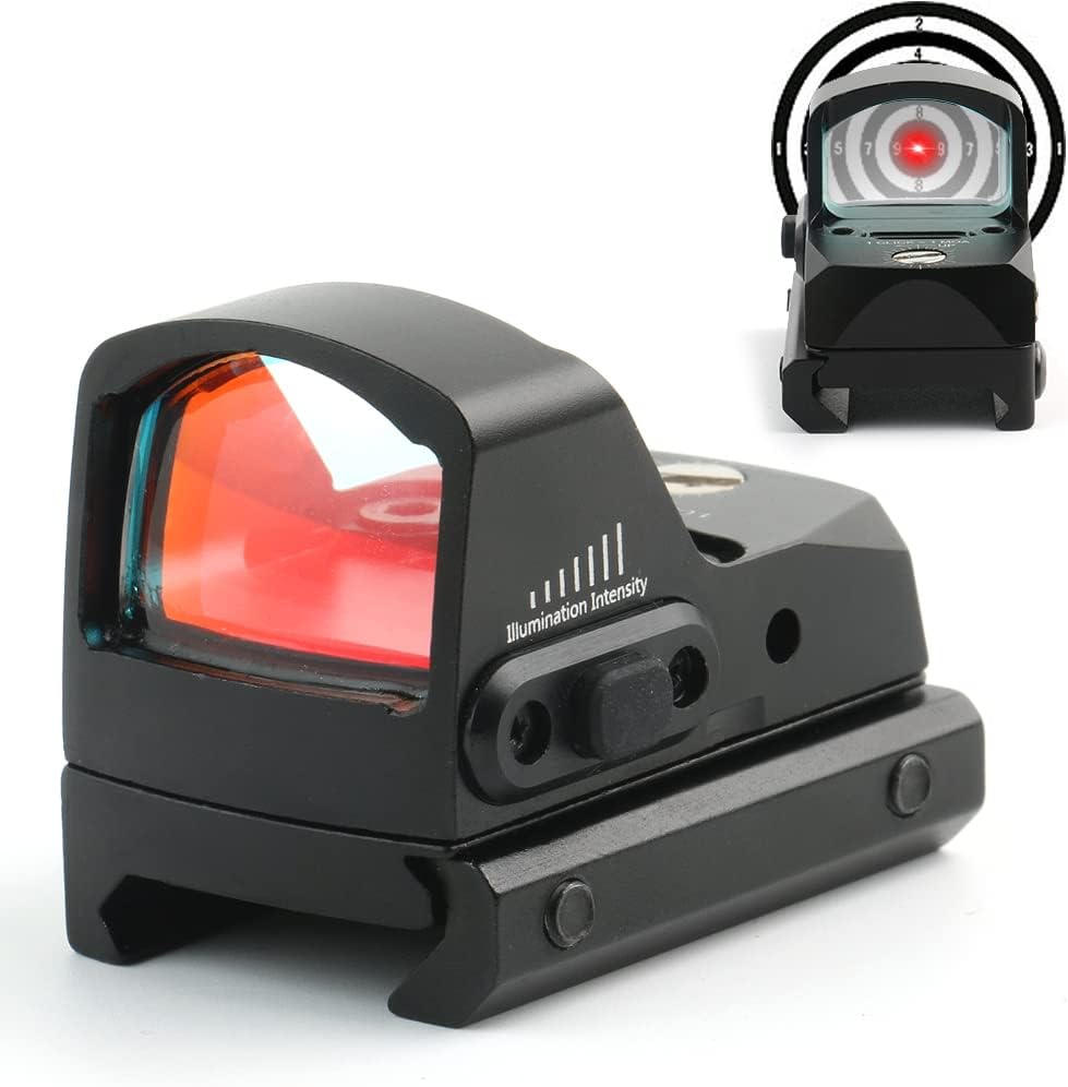 Tactical RMR Red Dot Sight,3.25 MOA Red Dot 7 Brightness Adjustments with 20mm Picatinny Rail Mount Shunting Red Dot Adjustable-Brightness Scope