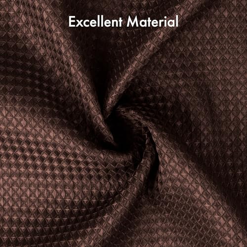 Image of AmazerBath Brown Shower Curtain Waffle Textured, Fabric Shower Curtain Thick Heavy Duty 240GSM Hotel Quality Bathroom Shower Curtains, 72 x 72 Inches