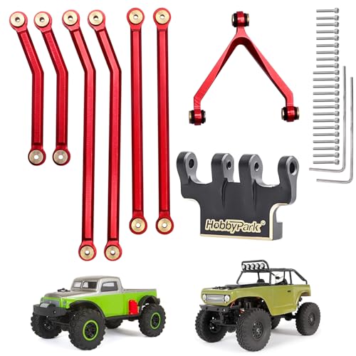 HobbyPark Aluminum Links Y-Link & Brass Link Mounts for Axial SCX24 Deadbolt B17 1/24 Crawler Car Upgrades