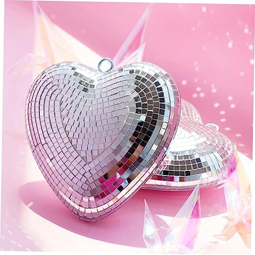 Bola espejada colgante en forma de corazón KOMBIUDA, decoración iridiscente para fiestas, bodas y eventos disco miniatura 4