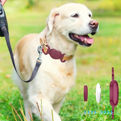 Image of Tobfit Case for Dog Cat Collar, Waterproof Apple Air Tag Protective Holder GPS Tracking Finder for Pet, Silicone Case for Dog Collar Cat Loop Holder Pet Accessories,1 Pack