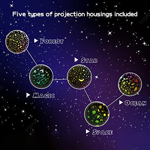 Ysd Night Light Projector, Modern Star Rotating Projection, Romantic Star Projector Lamp For Kids, Usb Rechargeable & Remote Control, 5 Projection Covers, Gifts For Kids,Bedroom(Green) #TOP1