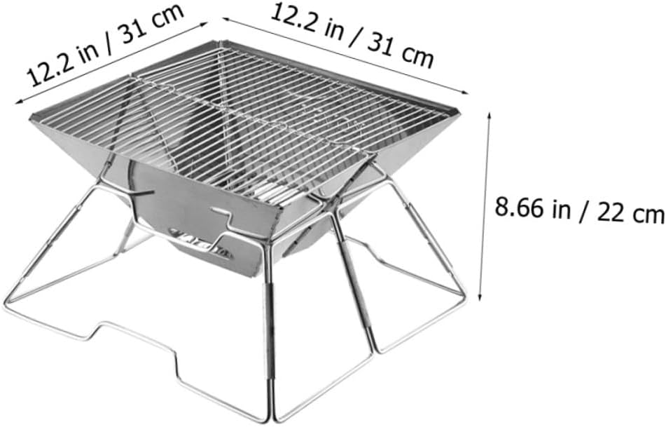 Wear-resistant Portable Folding Camping Grill, Compact Outdoor Bbq Rack for Tailgating and Car Travel