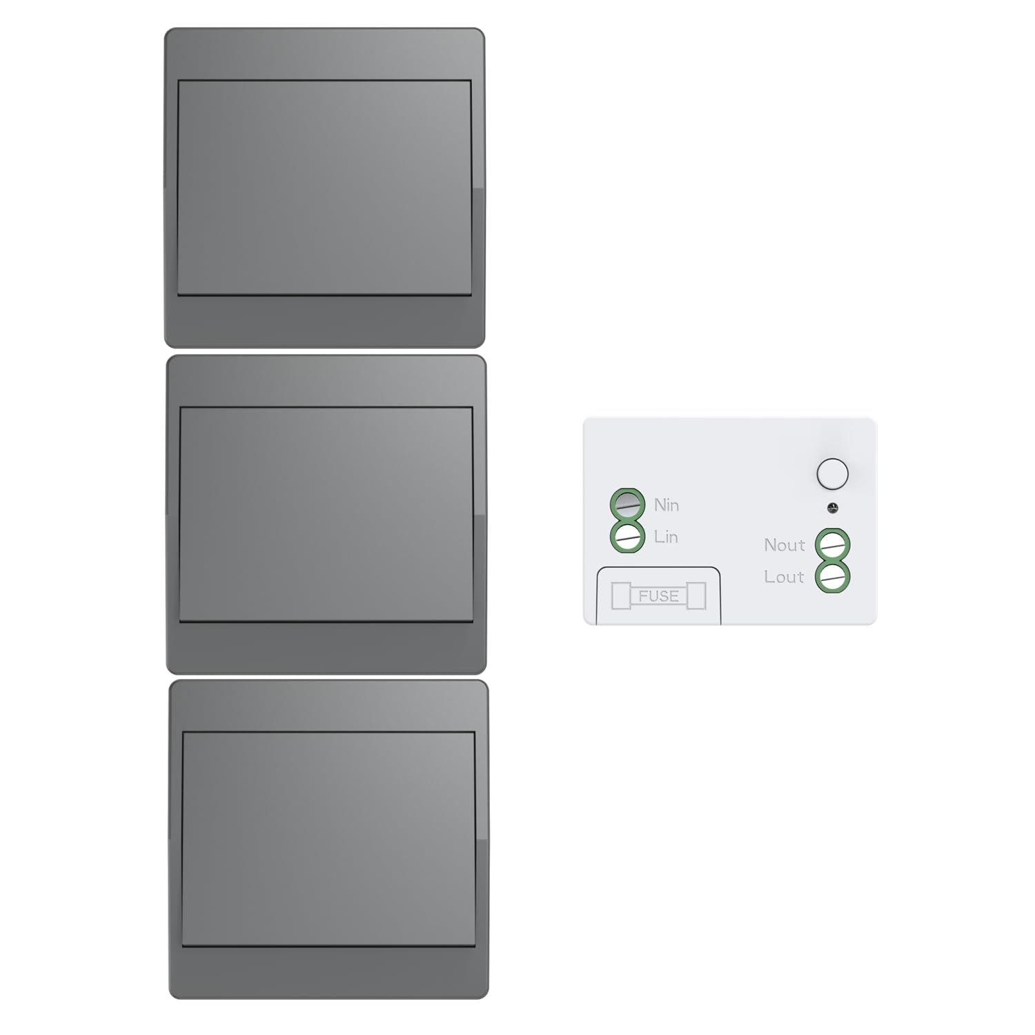Gris interrupteur sans fil sans pile kit interupteur sans fil autoalimente RF433 va et vient sans fil sans pile radio interrupteur a bouton telecommande (Gray 1Gang 3V1) | gris wireless switches interrupteur eclairage sans fil sans piles interrupteur à di
