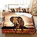 Zestaw pościeli z nadrukiem 3D w kształcie słonia, gładka poszewka na kołdrę z mikrofibry + 2 poszewki na poduszki 48 x 74 cm, elegancka pościel odpowiednia dla dorosłych i dzieci - zestawy poszewek na kołdrę z zamkiem błyskawicznym
