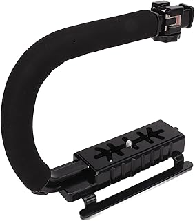 Portable Camera Stabilizer, Good Hand Feeling Practical Stabilizing Camera Action Lightweight Ushaped Black Handle for Video Shooting