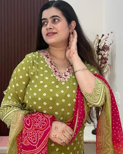 Image of GoSriKi Women's Rayon Viscose Printed Straight Kurta with Pant & Dupatta
