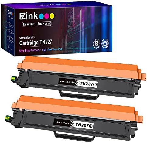 E-Z Ink (TM) Compatible Toner Cartridge Replacement for Brother TN227 TN227BK TN223BK TN-227 TN223 Compatible with MFC-L3750CDW HL-L3210CW HL-L3290CD HL-L3230CDW MFC-L3710CW Printer Tray (2 Black)