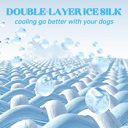 Paw Legend Summer Dog Cooling Mat For Sleeping, Lightweight Ice Silk Dog Cooling Pad For Kennels & Crates Cooling Blanket For Dogs Bed Cover, Machine Washable Cooling Mat For Cats #TOP2