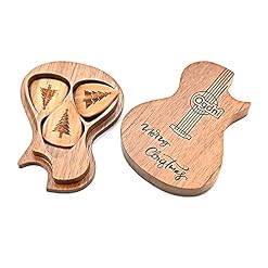 Plumdrop Boîte à médiators en bois avec 3 médiators en forme de guitare, étui en forme de guitare, boîte de guitare basse, instrument de musique - Les Beatles, Paul McCartney, John Lennon, RIngo Starr, George Harrison Plumdrop Boîte à médiators en bois avec 3 médiators en forme de guitare, étui en forme de guitare, boîte de guitare basse, instrument de musique – Image 2
