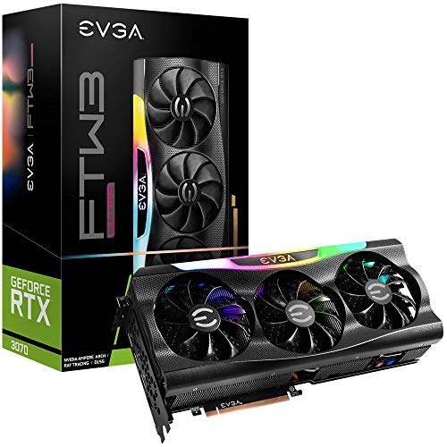 EVGA GeForce RTX 3070 FTW3 Ultra Gaming, 08G-P5-3767-KL, 8GB GDDR6, iCX3 Technology, ARGB LED, Metal Backplate, LHR by EVGA - Used condition - US$333.22