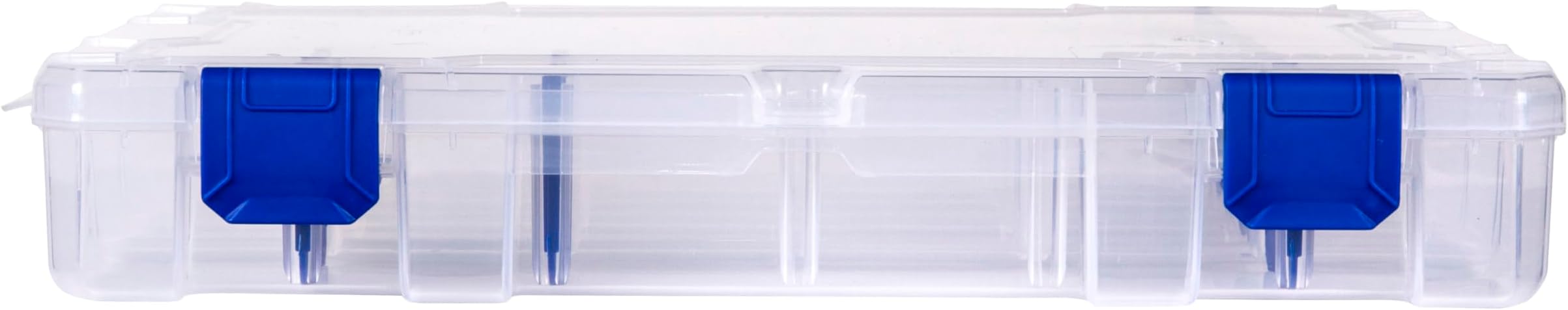 Flambeau Outdoors 4007 Tuff Tainer Fishing Tackle Box with Zerust Anti-Rust Dividers - Includes 12 Dividers, 24 Compartments, Clear Fishing Lure Organizer - 11" x 7.25" x 1.75"