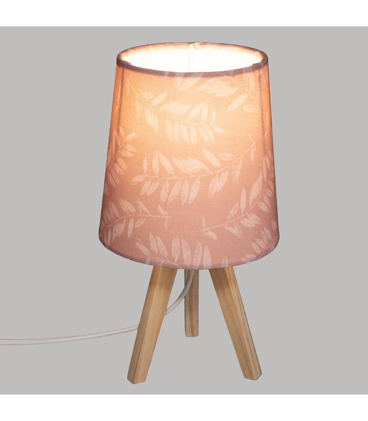 Atmosphera Lampe trépied Bois déco Rose Blanc Chambre enfant