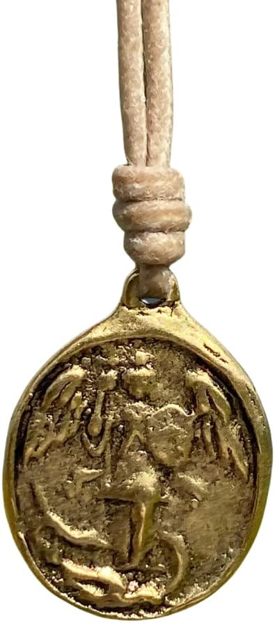 Gold Saint Michael Medal Necklace - The Archangel, Men Protection Patron, Protector of Evil, God Power, Friend Gifts, Dad Birthday, Catholic Jewelry