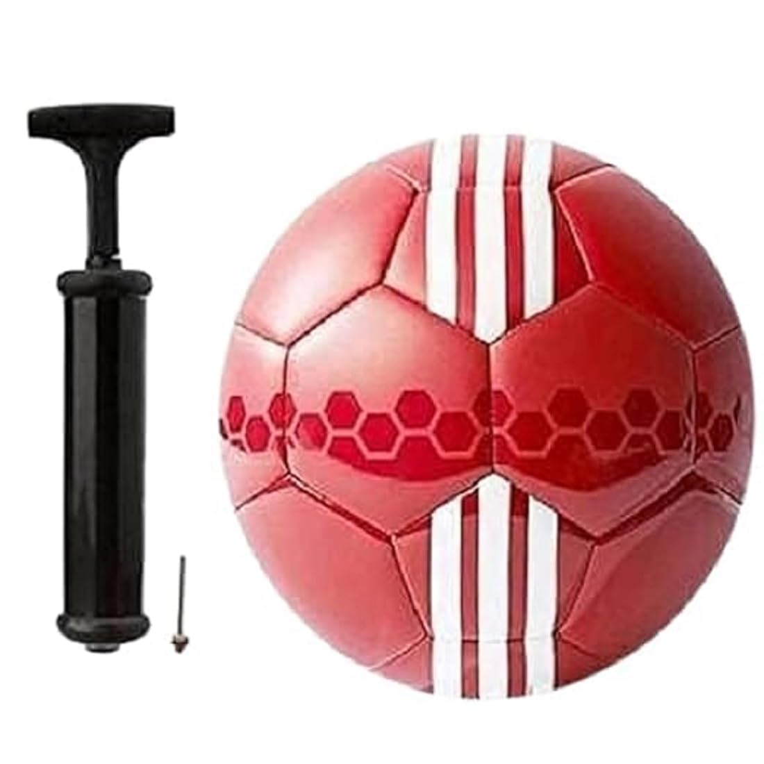 Hand Stitched World Cup Qatar 2023 New Addition Football with Air Pump Size & Wet Ground, & Artifical Turf, International Match Ball, Size - 5 Pump & Pin (Red)-image-24