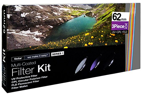 Vivitar 62Mm 3-Piece Polarizing/Uv/F-Dl Filter Kit, Metalrim, Blister Pack #TOP1