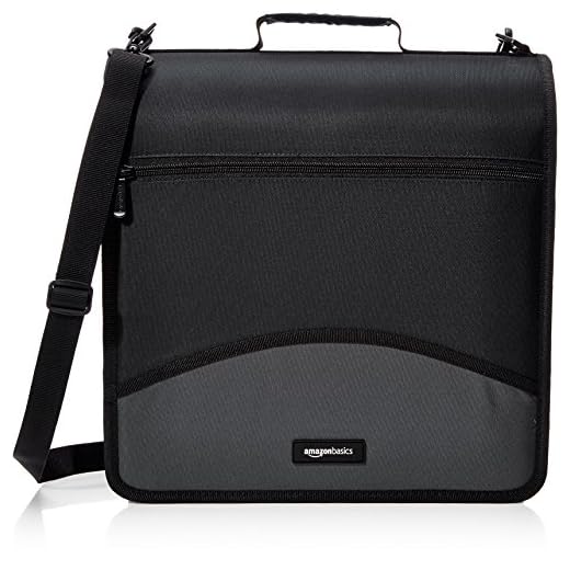 AmazonBasics 3-Ring Binder with Zipper - D-Ring, 4 Inch, Black