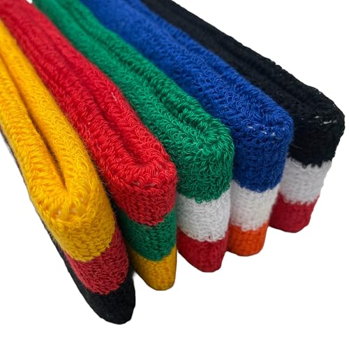 Couver Faixa de transpiração esportiva listrada branca de cor tripla (1 peça) (laranja claro/branco/