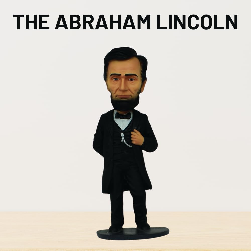 The Abraham Lincoln Bobblehead Table Top Figure, 5 inch Tall, Perfect for Desk, Home, Office and car,for 15+ Years Age.