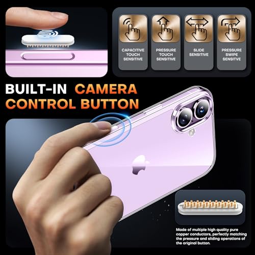 Image of TAURI for iPhone 17 Case, with Camera Control, Clear | with Screen Protector, Not-Yellowing Military-Grade Protection, Shockproof Slim Magnetic Case for iPhone 17