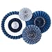 My Mind's Eye - Fancy Blueberry Navy Paper Party Fans - 4 Count - Decorations