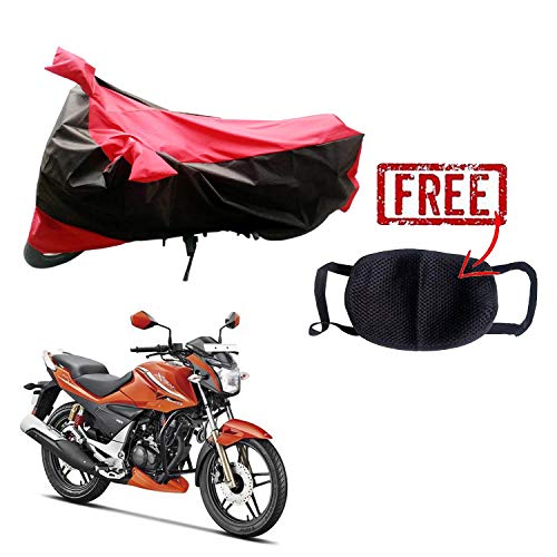 Image of Kandid Red & Black Two Wheeler Bike Cover with Pollution Mask For Hero Xtreme Sport