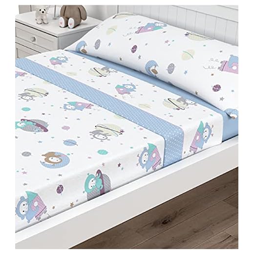 Juego de sábanas Infantiles Coralina para Invierno - Victorio & Lucchino - Modelo Planetas (Celeste, 90 cm)