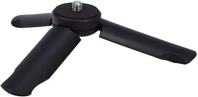 Mini Desktop Camera Phone Handheld Tripod,VBESTLIFE Portable Folding Stable Anti Slip Photography Tabletop Holder Tripod Stand with 1/4 Inch Screw for Selfie Sticks Smartphone Camera Black
