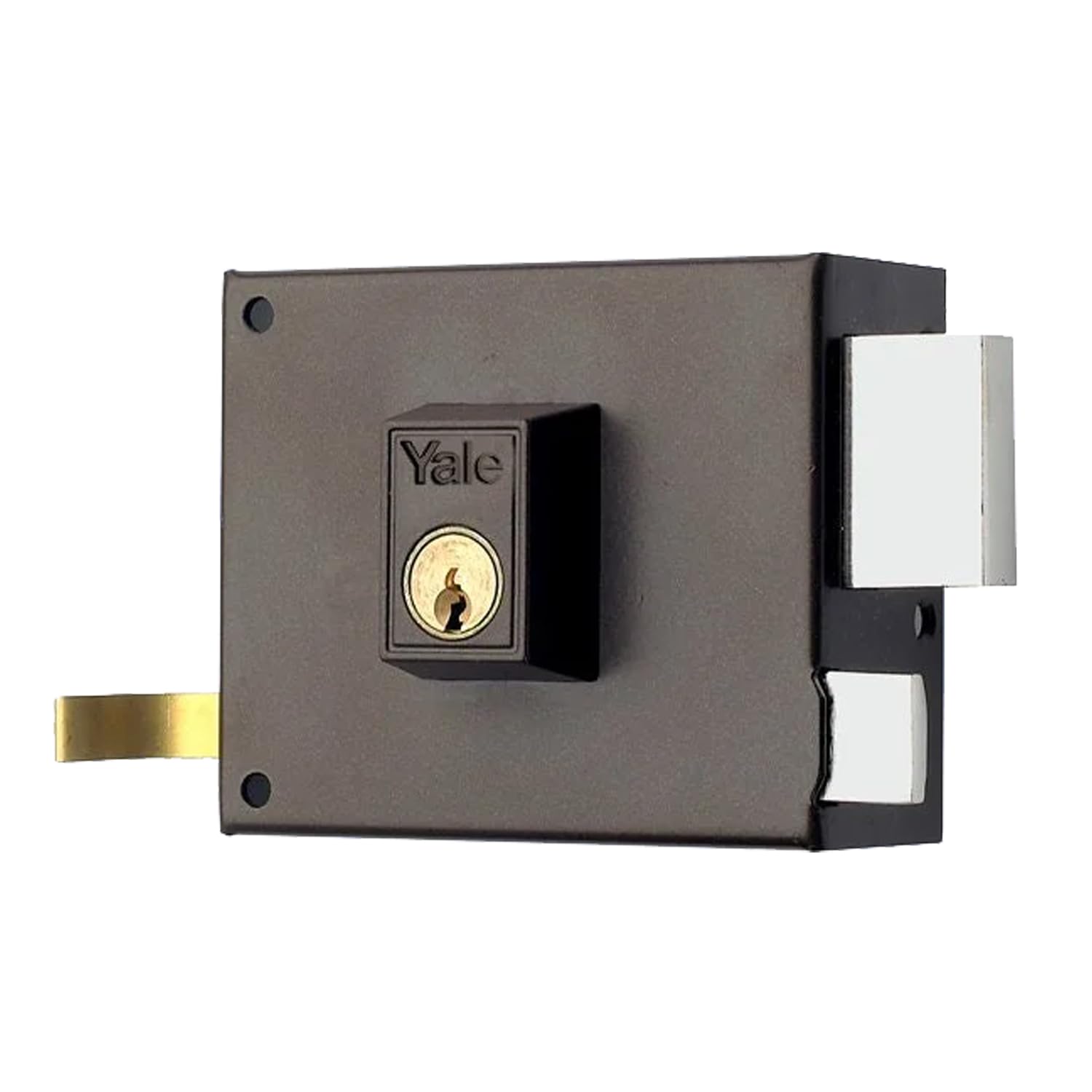 Yale Yale Cerradura de Sobreponer Estándar 125, Derecha, Hierro Pintado: Entrada 50 mm, 125 Derecha, Metal, Hierro Pintado Cerradura de sobreponer con doble cilindro