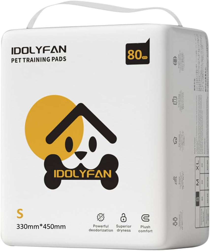 80 Pack High Absorbent Training Diapers - for Small Dogs, Quick Dry and Comfortable (Size: 45 x 33 cm), Blue