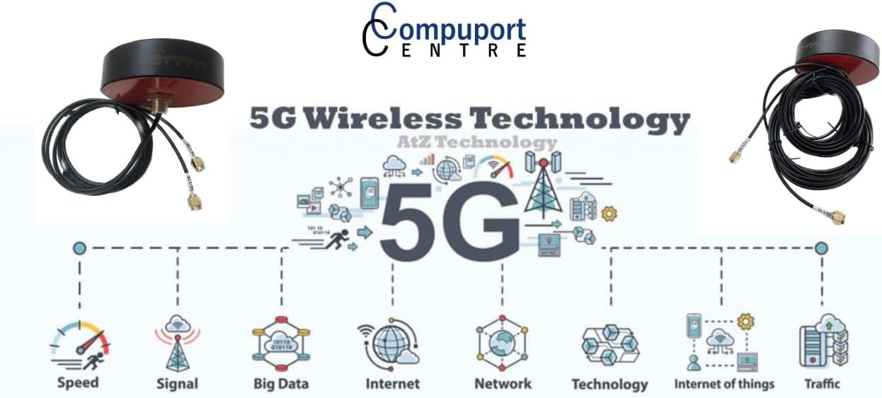 The CompuPort 2in1 5G LTE/GPS/GLONASS Combination Puck Style M2M MIMO Antenna is Designed for Remote Monitoring Applications. It Features Vandal Resistance and a high-gain Cellular Antenna.