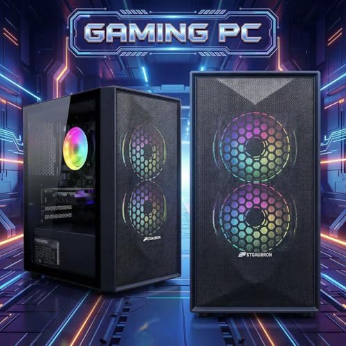 STGAubron Prebuilt Gaming PC Desktop, Radeon RX 550 4G, Intel Core i5 up to 3.6GHz, 16G RAM, 512G SSD, WiFi 6, BT 5.0, RGB Fan x2, Windows 11 Home by STGAubron - Image 3
