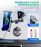 Kewig Bezprzewodowy uchwyt na telefon samochodowy, szybki uchwyt na ładowarkę samochodową Qi 15 W, z portem ładowania USB C 20 W, podstawka na telefon komórkowy, samochodowa deska rozdzielcza, stojak