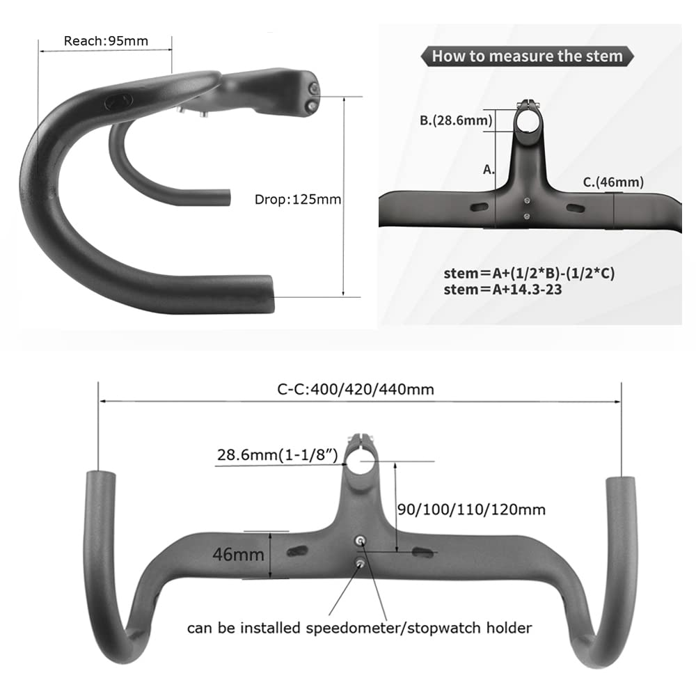 Cintre route potence integree carbone - Large choix sur