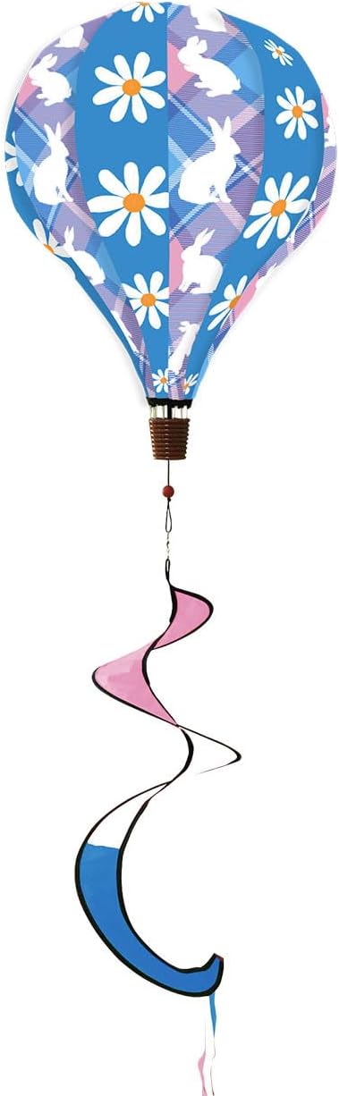 Briarwood Lane Bunnies Easter Deluxe Hot Air Balloon Wind Twister Floral 54" L