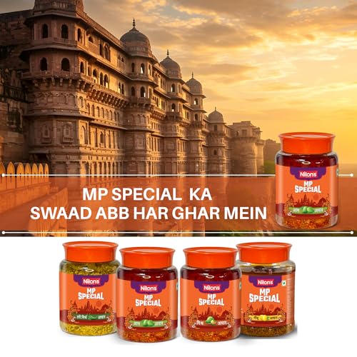 Image of Nilon's MP Special Mango Pickle (475 g) Homemade Aam Ka Aachar | Spicy & Tangy Pickle in Authentic MP Style with Raw Mango, Mustard Oil & Spices with No Added Artificial Colour