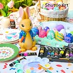 Shuttle Art Ensemble de peintures acryliques, 30 x12ml Tubes qualité artiste non toxique riches pigments couleurs excellente pour les enfants adultes peinture professionnelle sur les rochers toile bois en céramique tissu artisanat