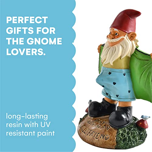 Noa Store Funny Naughty Garden Gnome Statue | Outdoor Decor | Fall Winter Halloween Christmas Decorations For Yard Art , Patio, Lawin, Doorsteps, Housewarming Garden Gift - 9.5 Inches #TOP3